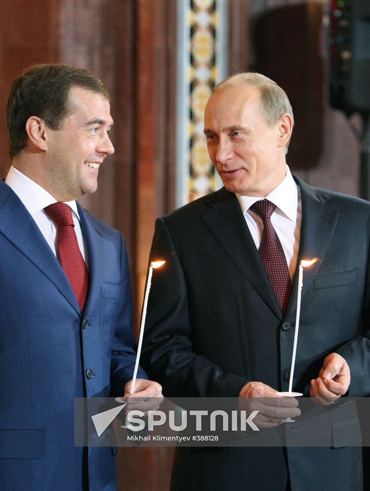 Russian President attends Easter service in Moscow