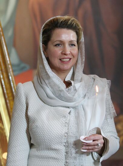 Russian First Lady attends Easter service in Moscow