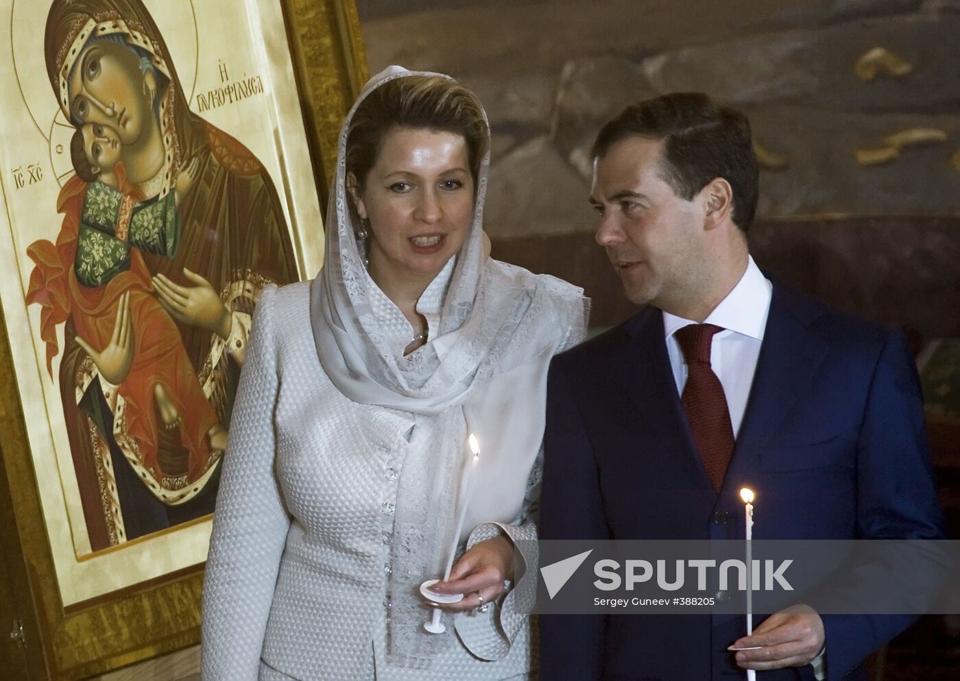 Dmitry Medvedev attending Easter service