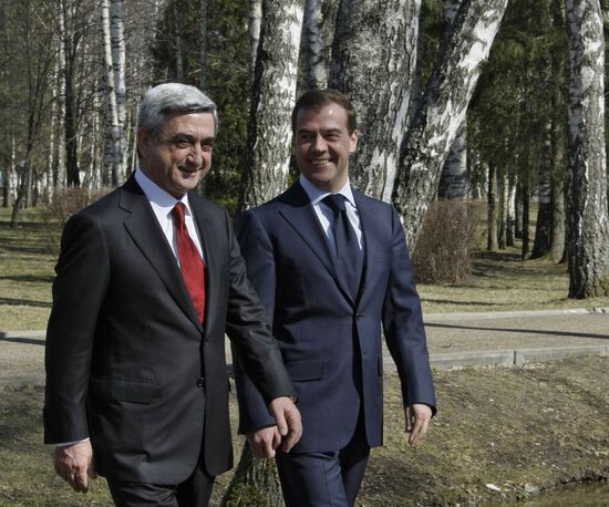 Dmitry Medvedev and Serzh Sargsyan in Zavidovo