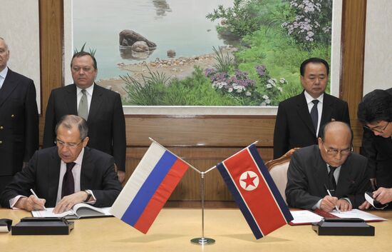 Sergei Lavrov visiting Pyongyang