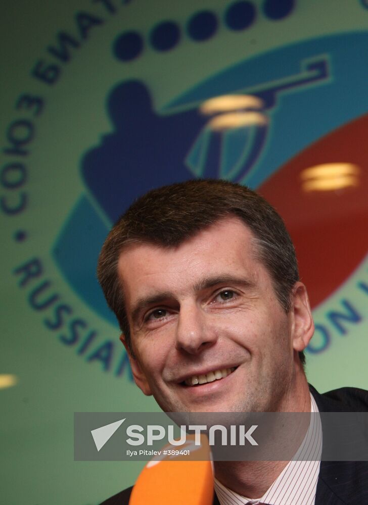 News conference by Mikhail Prokhorov