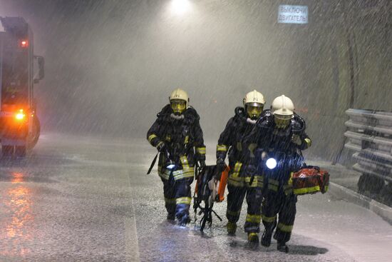 Emergency Situations Ministry brigades conducting drills