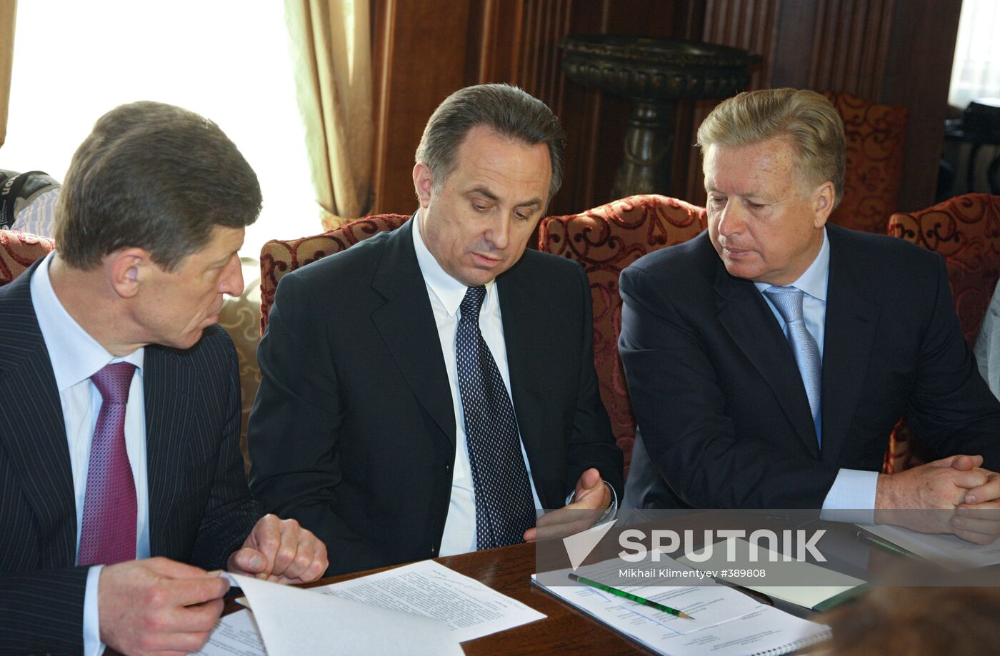 Dmitry Kozak, Vitaly Mutko and Leonid Tyagachev