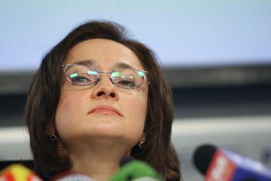 Elvira Nabiullina at RIA Novosti agency