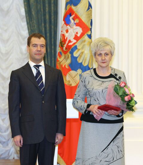 Ceremony of giving state decorations in Kremlin