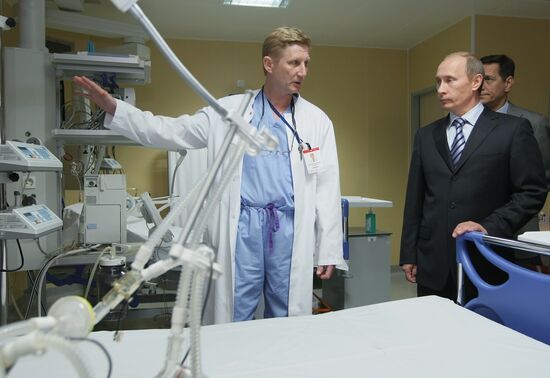 Prime Minister Vladimir Putin visiting Astrakhan