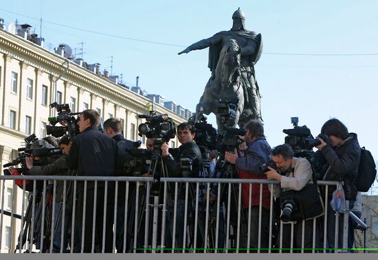 Cameramen and photographers at Spring and Labor Day march