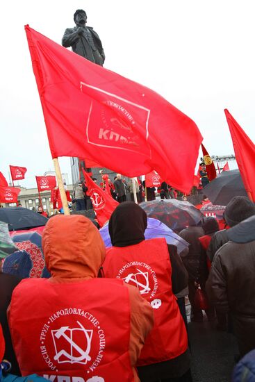 Spring and Labor Day march in Krasnoyarsk