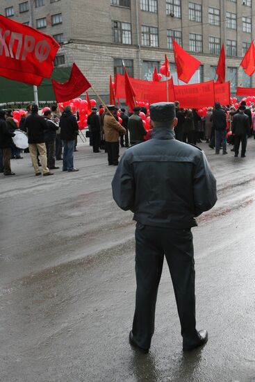 Spring and Labor Day march in Novosibirsk
