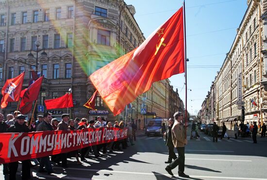 Spring and Labor Day march in St. Petersburg