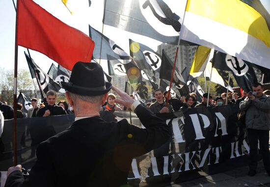 Communist Party supporters hold Spring and Labor Day march