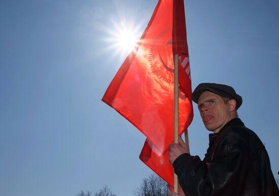 Spring and Labor Day march in Veliky Novgorod