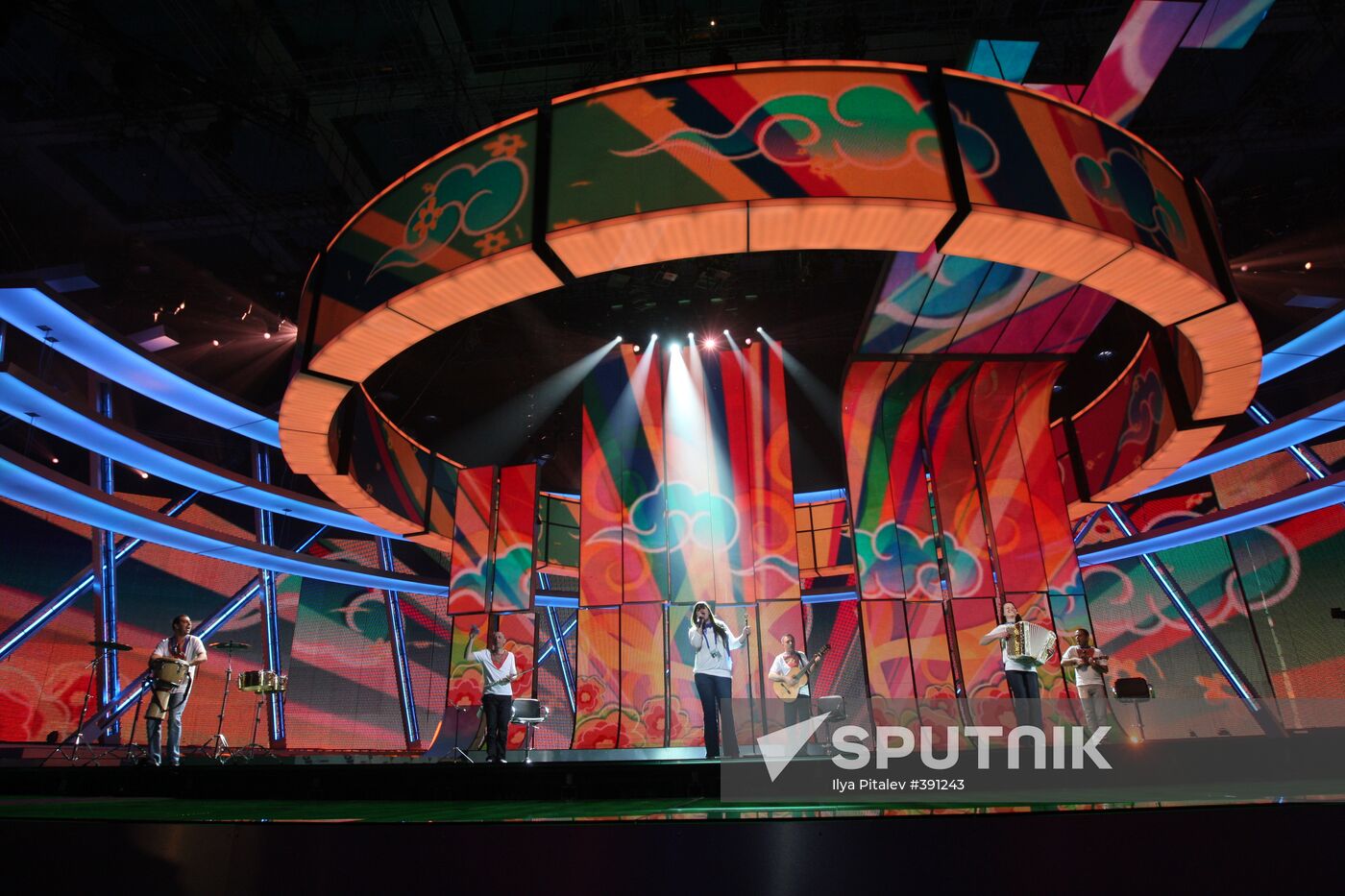 Flor-de-Lis (Portugal) rehearses at Olimpiisky Sports Complex