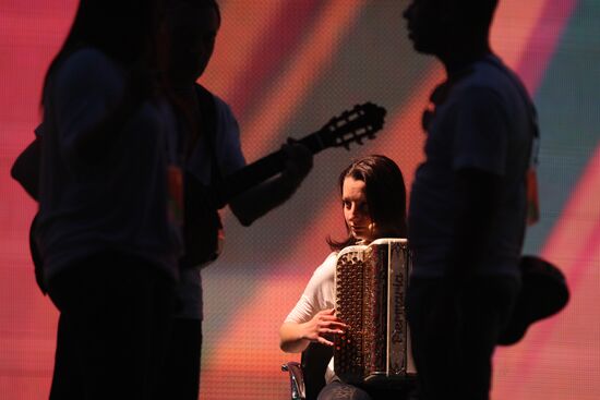 Flor-de-Lis (Portugal) rehearses at Olimpiisky Sports Complex