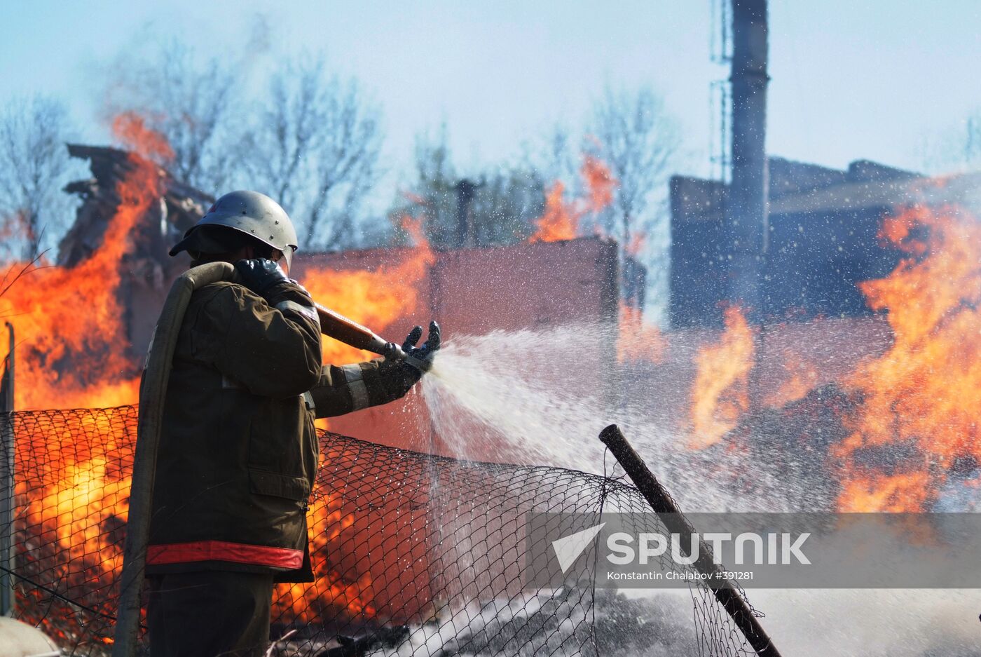 Fire at woodworking plant in Pankovka village
