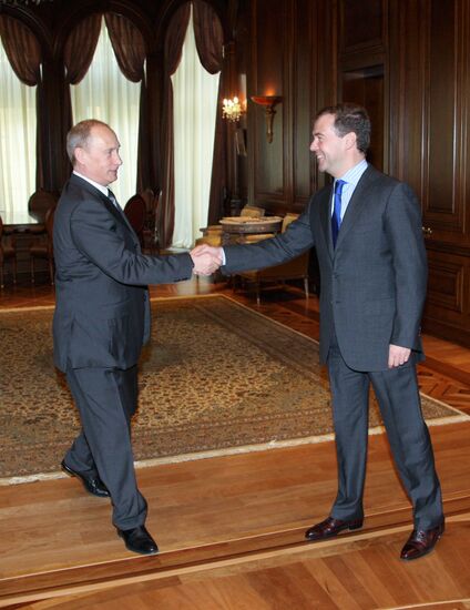 Dmitry Medvedev meeting with Vladimir Putin
