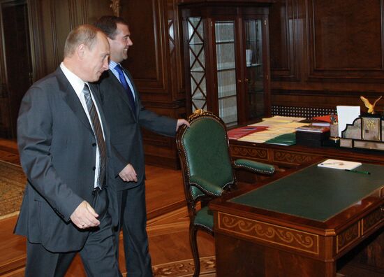 Dmitry Medvedev meeting with Vladimir Putin