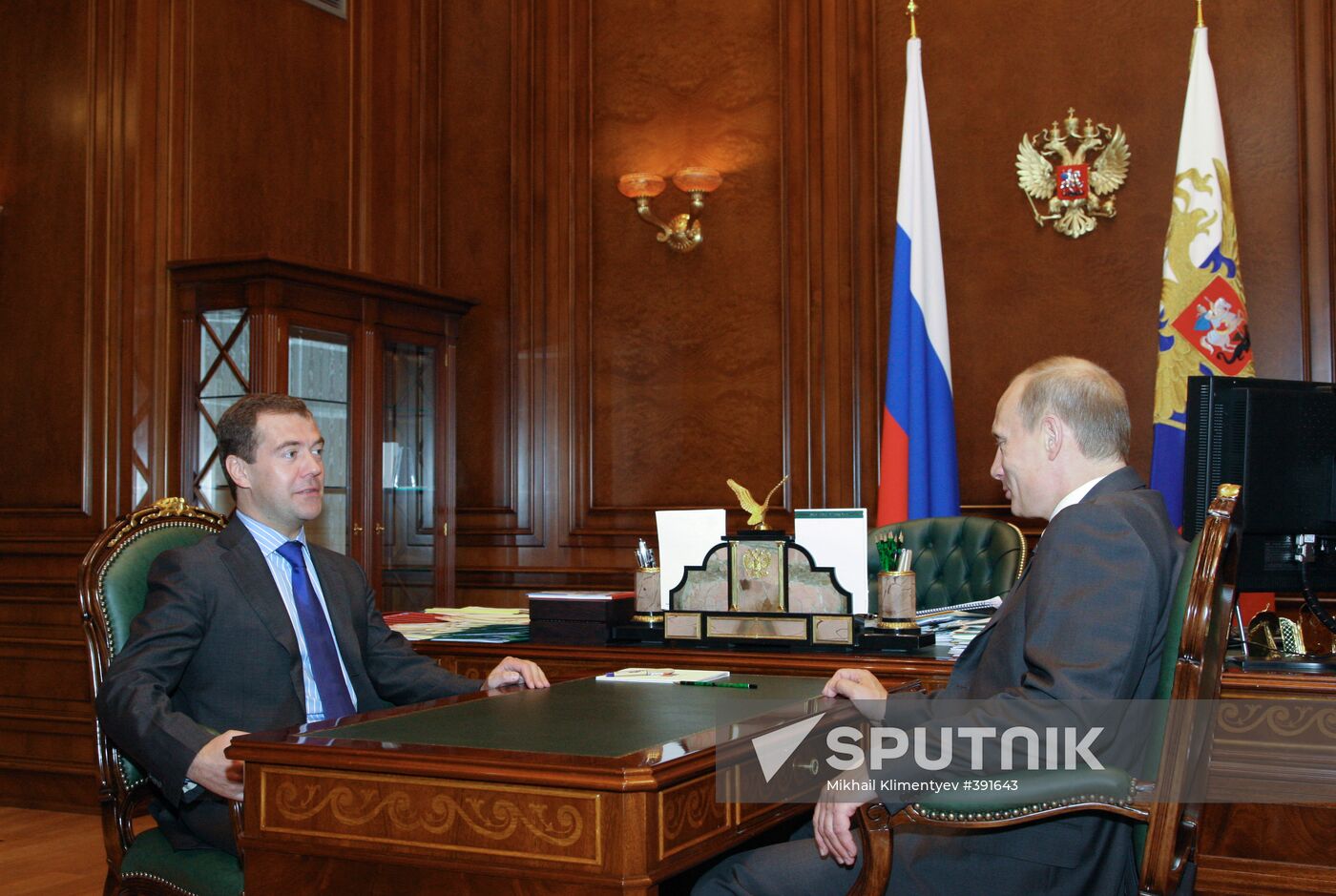 Dmitry Medvedev meeting with Vladimir Putin