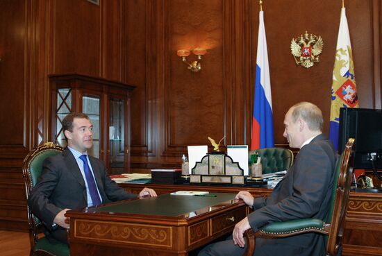 Dmitry Medvedev meeting with Vladimir Putin