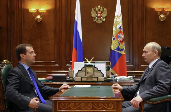Dmitry Medvedev meeting with Vladimir Putin