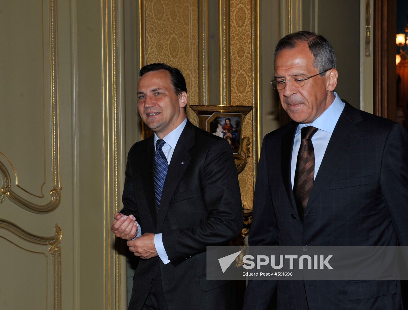 Sergei Lavrov and Radosław Sikorski meeting in Moscow