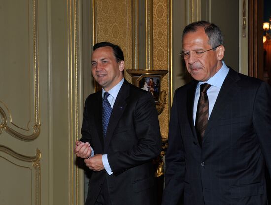 Sergei Lavrov and Radosław Sikorski meeting in Moscow