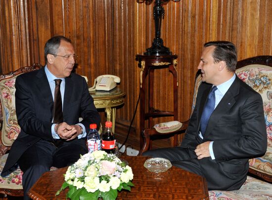 Sergei Lavrov and Radosław Sikorski meeting in Moscow