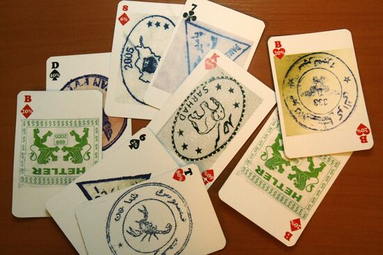 Playing cards with Afghan drugs markings