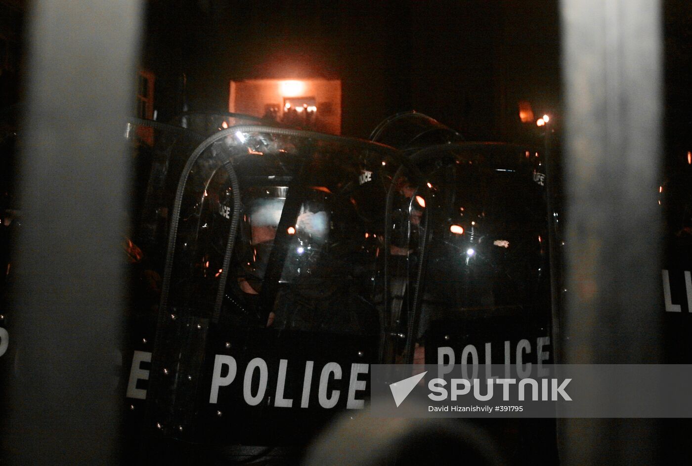 Dispersing a meeting of opposition supporters in Tbilisi