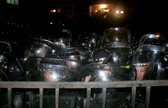Dispersing a meeting of opposition supporters in Tbilisi