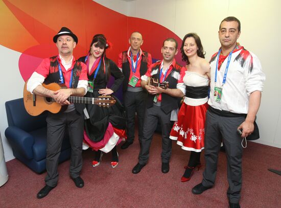 Flor-de-Lis (Portugal) rehearses at Olimpiisky Sports Complex