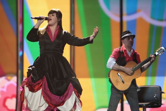 Flor-de-Lis (Portugal) rehearses at Olimpiisky Sports Complex