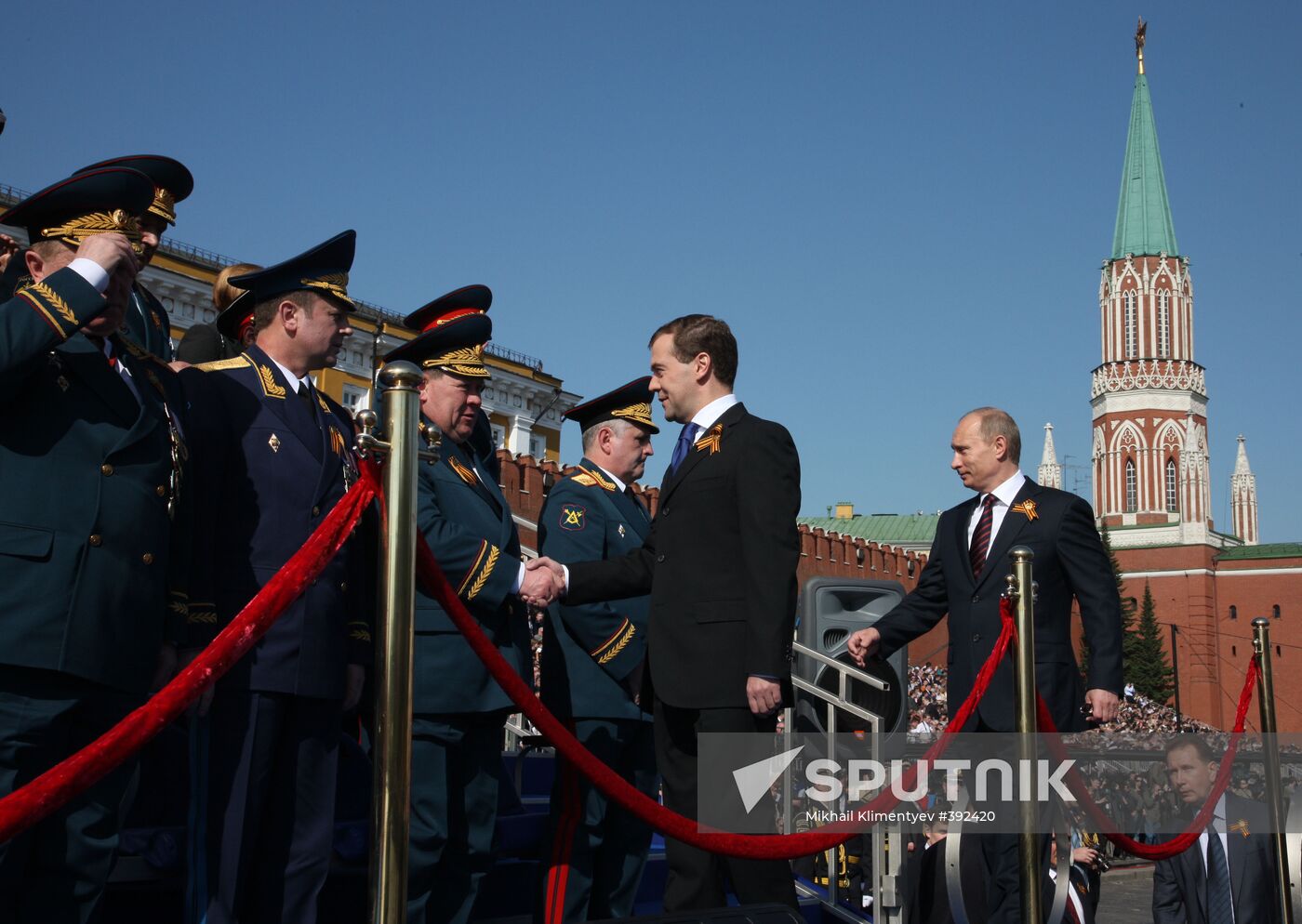 Russian President Dmitry Medvedev attends Victory Day parade