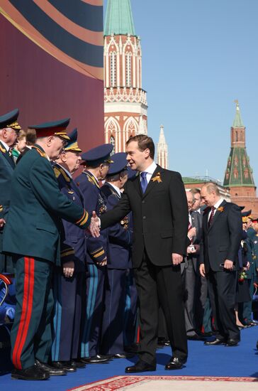 Russian President Dmitry Medvedev attends Victory Day parade