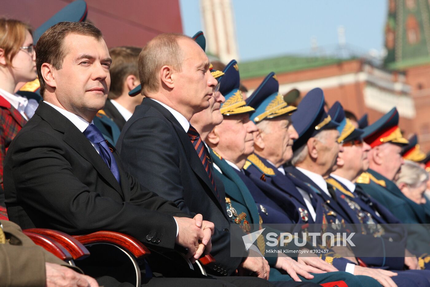 Russian President Dmitry Medvedev attends Victory Day parade