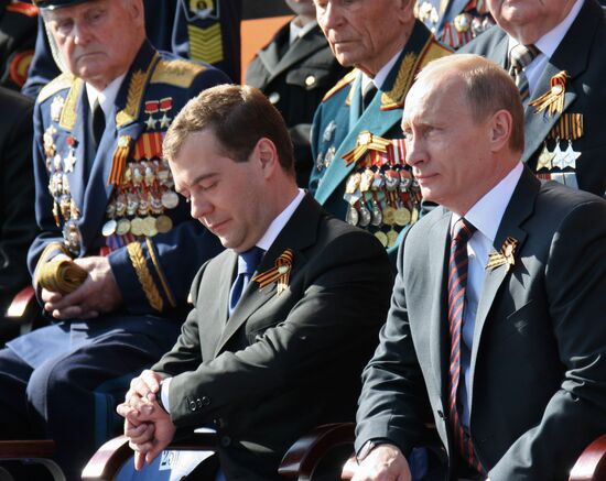 Russian President, PM attend Victory Day parade