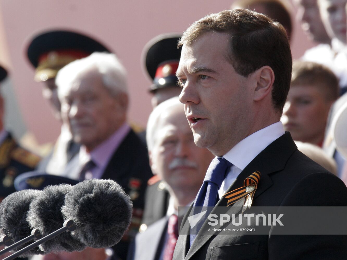 Russian President Dmitry Medvedev attends Victory Day parade