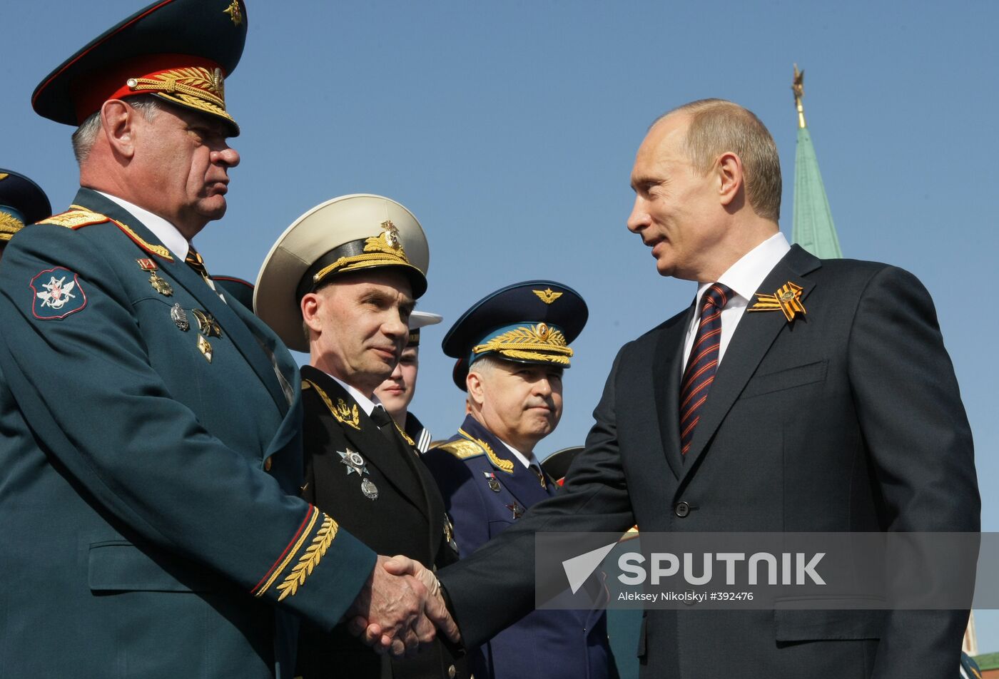 Russian PM Vladimir Putin attends Victory Day parade