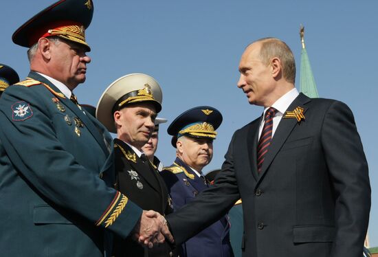 Russian PM Vladimir Putin attends Victory Day parade