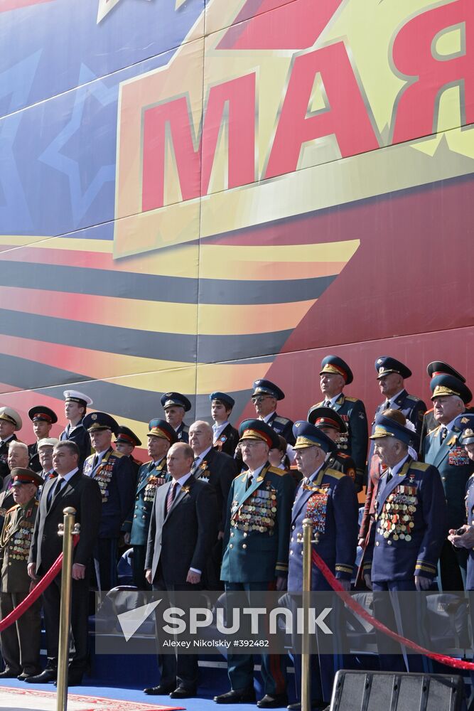 Russian PM Vladimir Putin attends Victory Day parade