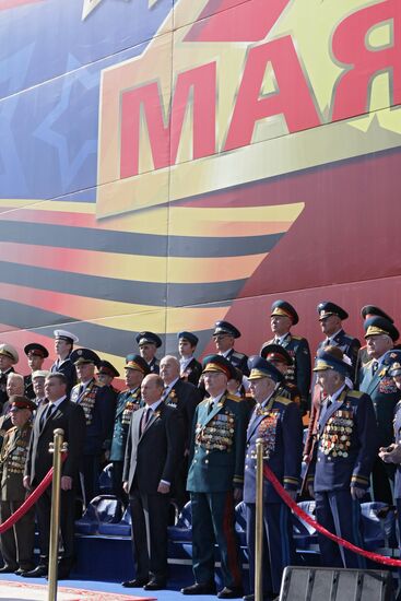 Russian PM Vladimir Putin attends Victory Day parade