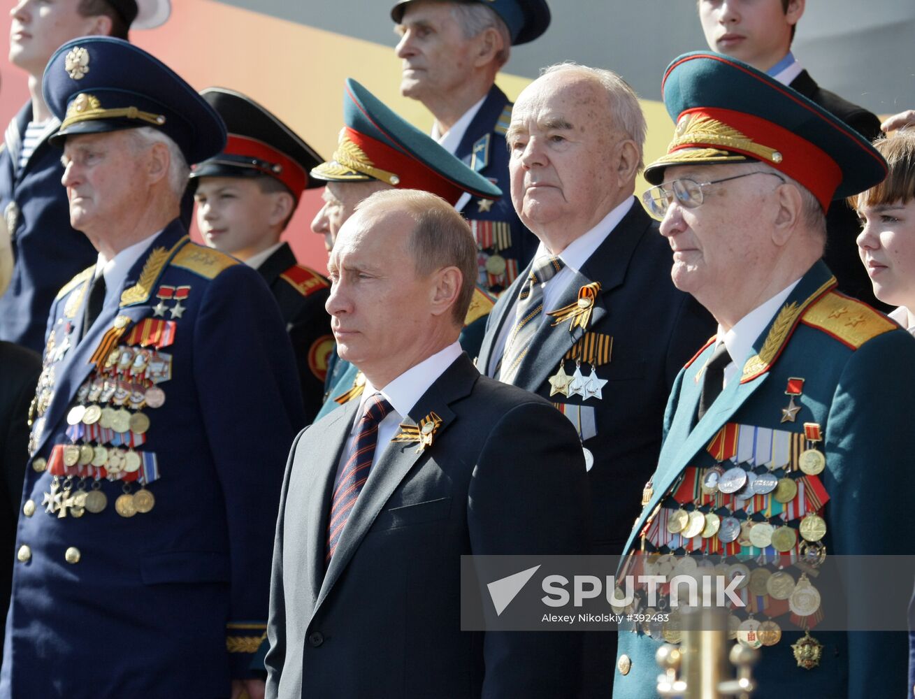 Russian PM Vladimir Putin attends Victory Day parade