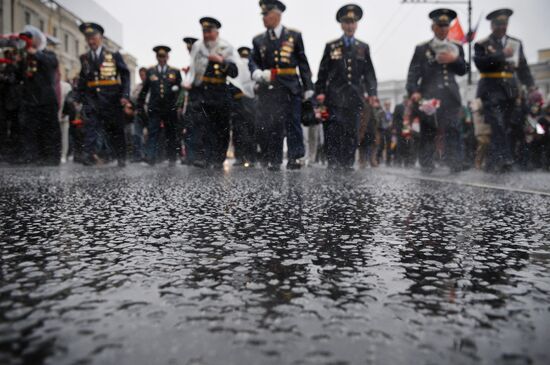 Great Patriotic War veterans march in St. Petersburg