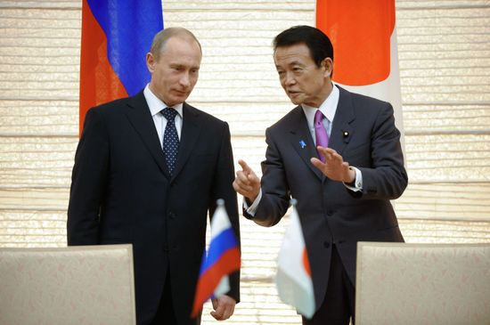 Prime Minister Vladimir Putin visiting Japan