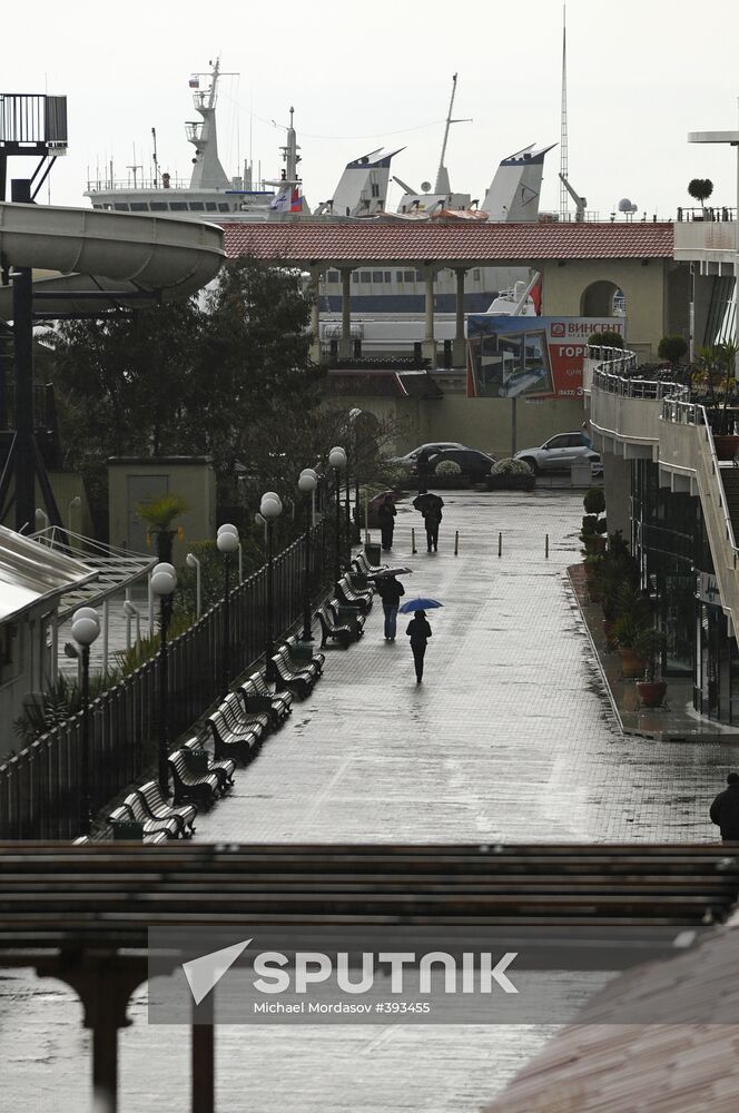 Views of Sochi in rainy weather