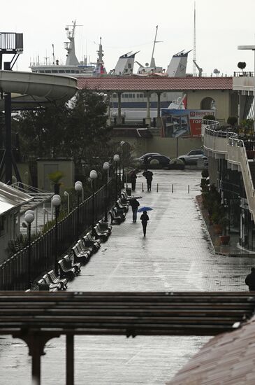 Views of Sochi in rainy weather