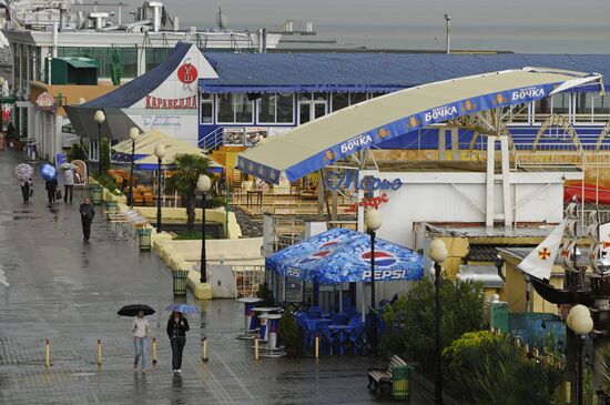 Views of Sochi in rainy weather