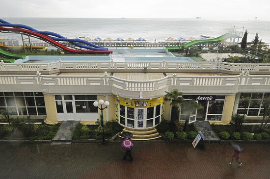 Views of Sochi in rainy weather