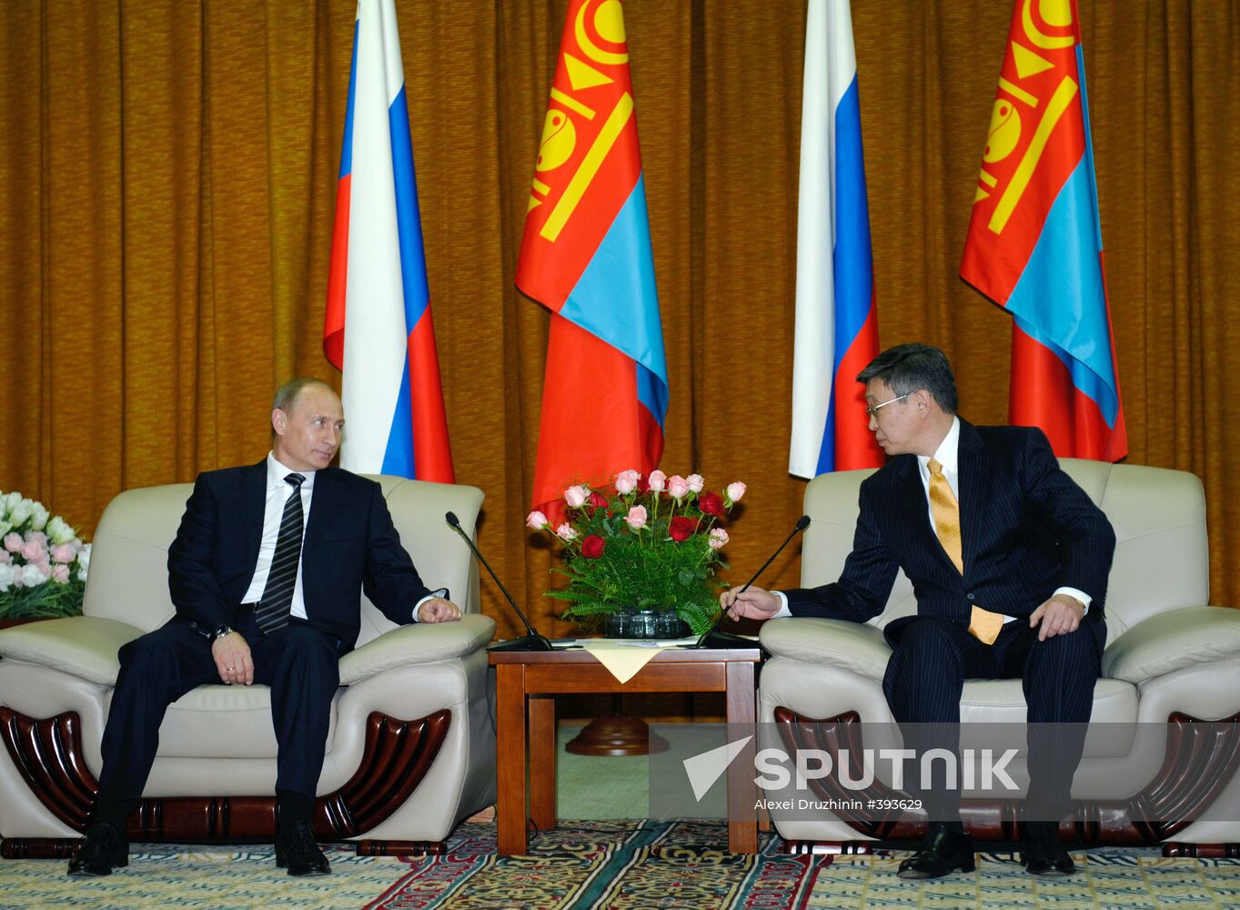 Russian Prime Minister Vladimir Putin pays visit to Mongolia
